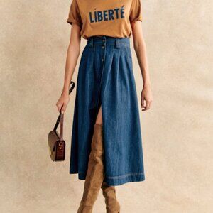 Sezane Clarine Skirt Denim - Size 4